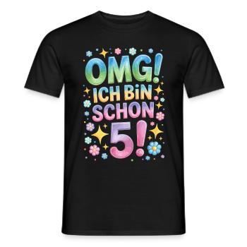 5. Geburtstag Mädchen OMG Ich Bin Schon 5 Jahre - Männer T-Shirt - Schwarz - Vorne - AI Model Male 178 light (178cm)