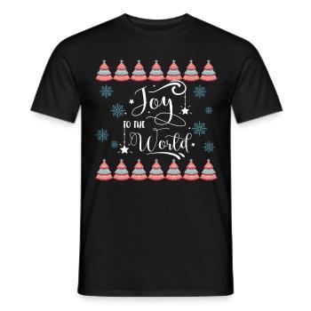 Joie au monde citation de Noël Design Ugly Xmas - T-shirt homme - noir - Devant - AI Model Male 178 light (178cm)