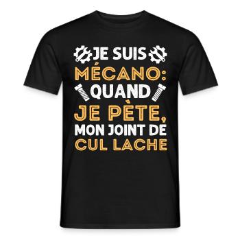 Mécanicien mon joint de cul lache humour mécano - T-shirt homme - noir - Devant - AI Model Male 178 light (178cm)