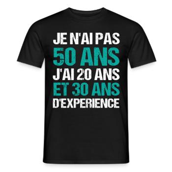 Je n' ai pas 50 ans humour homme phrase drole - T-shirt homme - noir - Devant - AI Model Male 178 light (178cm)