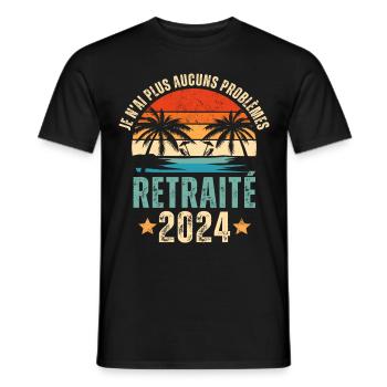 Retraité 2024 humour retraite cadeau pour retraité - T-shirt homme - noir - Devant - AI Model Male 178 light (178cm)