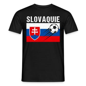 Slowakei Flagge Slowakisches Fußball Geschenk - Männer T-Shirt - Schwarz - Vorne - AI Model Male 178 light (178cm)
