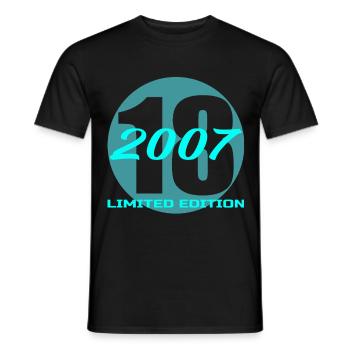 18th Birthday 2007 - Men's T-Shirt - black - Front - AI Model Male 178 light (178cm)