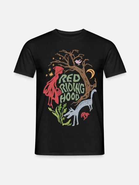 Rotkäppchen und der Wolf - Männer T-Shirt - Schwarz