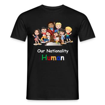 Gegen Rassismus, Nation Mensch - Männer T-Shirt - Schwarz - Vorne - AI Model Male 178 light (178cm)