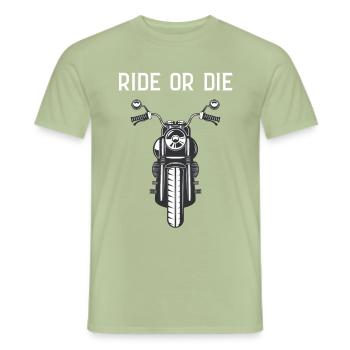 Rouler ou mourir - T-shirt homme - vert sauge - Devant - AI Model Male 178 light (178cm)