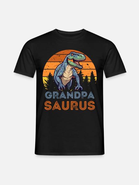 Opa Dinosaurus - Männer T-Shirt - Schwarz