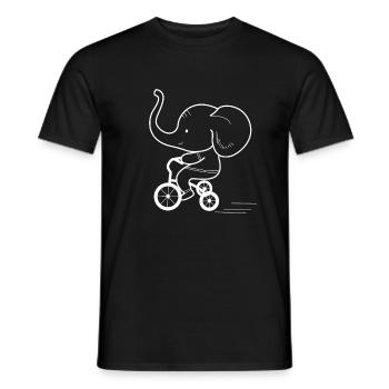 Elephant Bike Kids Children Tshirt Bicycle - Men's T-Shirt - black - Front - AI Model Male 178 light (178cm)