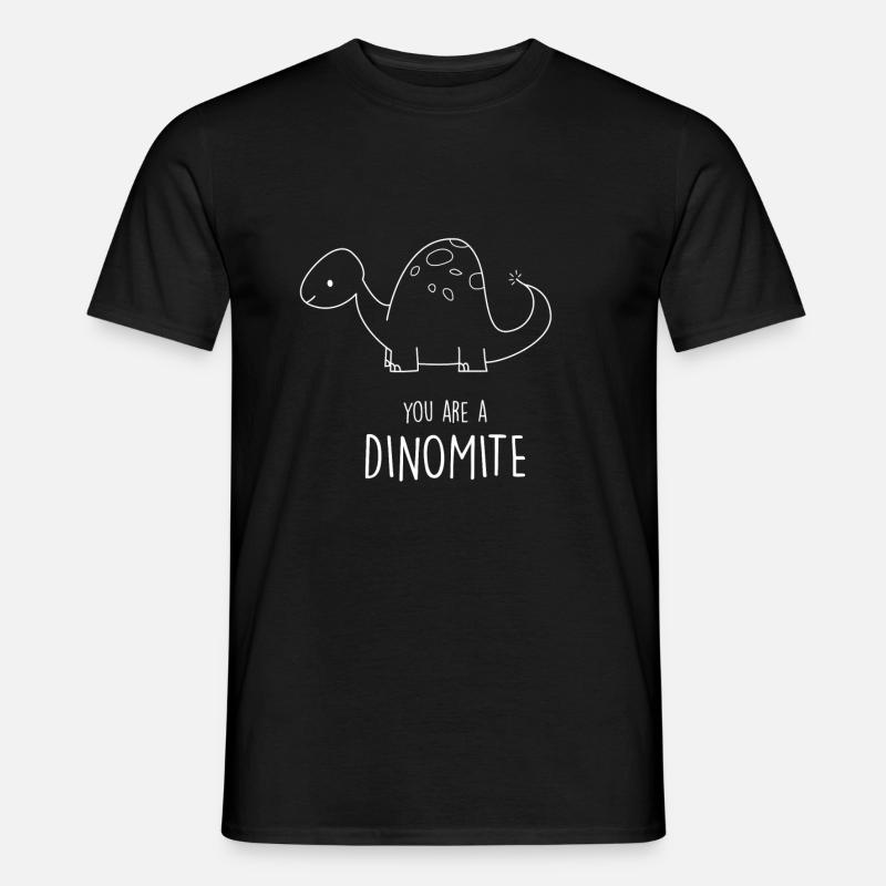 Dinosaurier - Männer T-Shirt - Schwarz