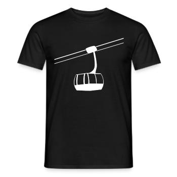 Illustration de remontées de ski vintage gondole de ski vintage - T-shirt homme - noir - Devant - AI Model Male 178 light (178cm)
