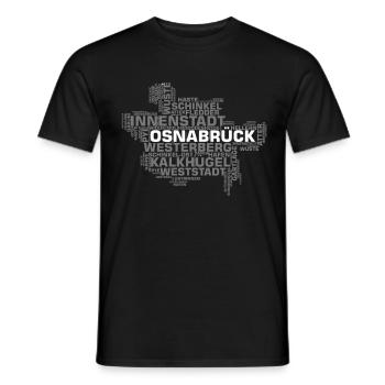 OSNABRÜCK Wörter Umriss - Männer T-Shirt - Schwarz - Vorne - AI Model Male 178 light (178cm)