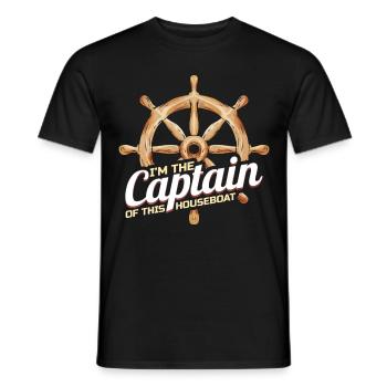 Je suis le capitaine de cette péniche Hausboot Kapitän - T-shirt homme - noir - Devant - AI Model Male 178 light (178cm)