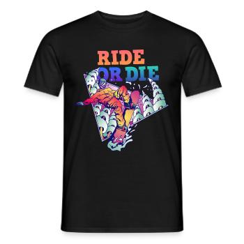 Snowboarder Ride or Die - Männer T-Shirt - Schwarz - Vorne - AI Model Male 178 light (178cm)