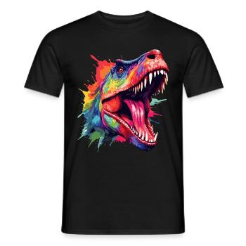 T-rex Dinosaure - T-shirt homme - noir - Devant - AI Model Male 178 light (178cm)