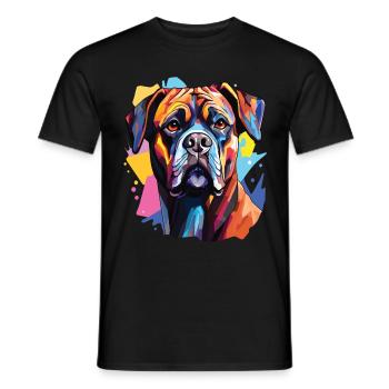 Boxer dog pop art - Men's T-Shirt - black - Front - AI Model Male 178 light (178cm)