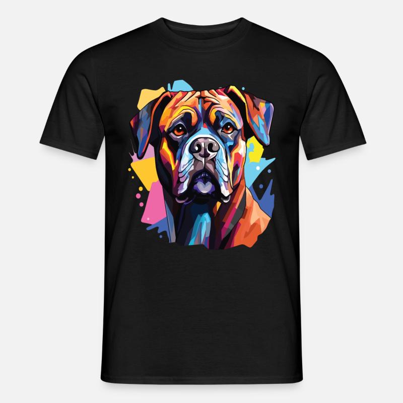 Boxerhund Pop Art - Männer T-Shirt - Schwarz