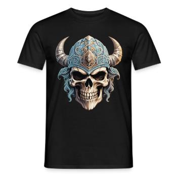 Tête de mort viking - T-shirt homme - noir - Devant - AI Model Male 178 light (178cm)
