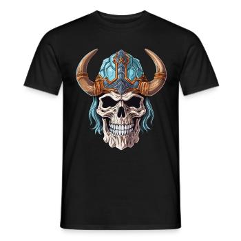 Wikingerschädel, nordische Mythologie - Männer T-Shirt - Schwarz - Vorne - AI Model Male 178 light (178cm)