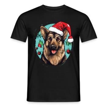 Votre chien Berger Allemand fête noel - T-shirt homme - noir - Devant - AI Model Male 178 light (178cm)