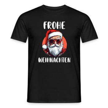 Lustig Weihnachtsmann Frohe Weihnachten - Männer T-Shirt - Schwarz - Vorne - AI Model Male 178 light (178cm)