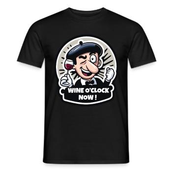 Pour les amateurs de vin humour - T-shirt homme - noir - Devant - AI Model Male 178 light (178cm)