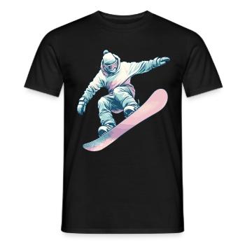 Snowboarder mit Pastellfarben - Männer T-Shirt - Schwarz - Vorne - AI Model Male 178 light (178cm)