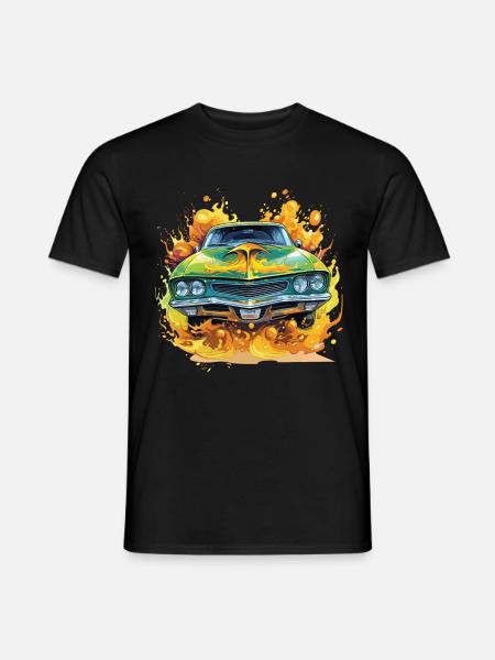 Amerikanischer Muscle-Car-Cartoon-Stil - Männer T-Shirt - Schwarz