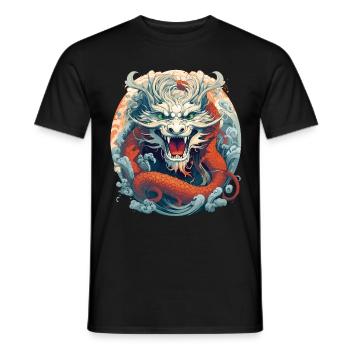 Design eines chinesischen Drachen - Männer T-Shirt - Schwarz - Vorne - AI Model Male 178 light (178cm)