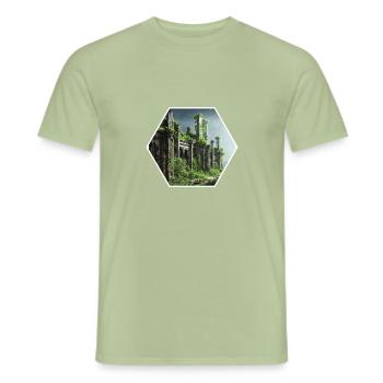 Ruines de la civilisation - T-shirt homme - vert sauge - Devant - AI Model Male 178 light (178cm)