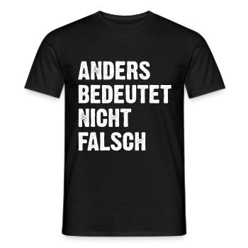 Anders Bedeutet Nicht Falsch - Männer T-Shirt - Schwarz - Vorne - AI Model Male 178 light (178cm)
