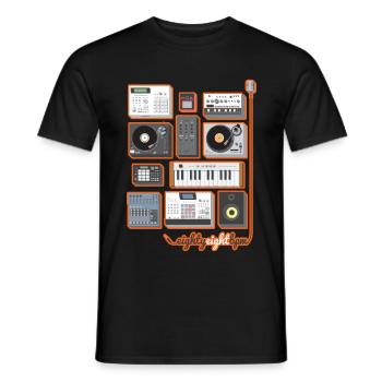 88 BPM Full Set (orange/yellow) - Men's T-Shirt - black - Front - AI Model Male 178 light (178cm)