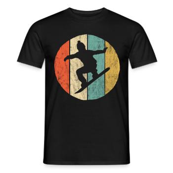 Retro Vintage Snowboarder Wintersport Fun Geschenk - Männer T-Shirt - Schwarz - Vorne - AI Model Male 178 light (178cm)