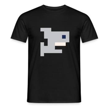 Sharky Hai Shark Sea Poisson Design Design Pixel 8bit - T-shirt homme - noir - Devant - AI Model Male 178 light (178cm)