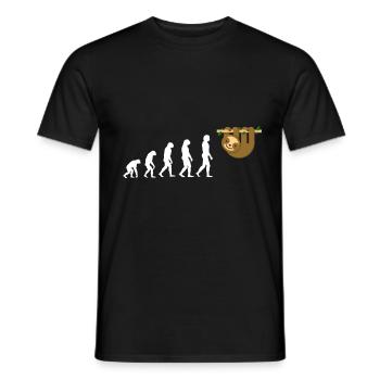 Evolution Paresse Paresse Animal Amour Amour Doux Amour - T-shirt homme - noir - Devant - AI Model Male 178 light (178cm)