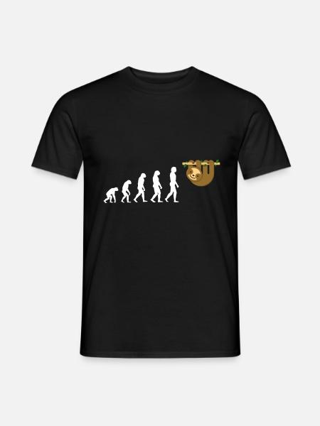 Evolution Sloth Faultier Tier Tierliebe Sweet Love - Männer T-Shirt - Schwarz