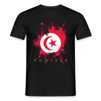 Tunisie tunisie afrique tunis drapeau drapeau pays - T-shirt homme - noir - Devant - AI Model Male 178 light (178cm)
