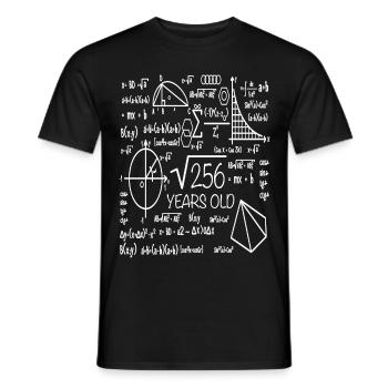 16th birthday mathematics school kids gift - Men's T-Shirt - black - Front - AI Model Male 178 light (178cm)