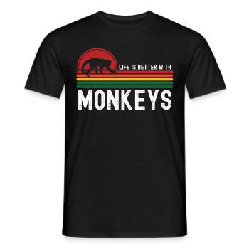 Affe - Männer T-Shirt - Schwarz - Vorne - AI Model Male 178 light (178cm)