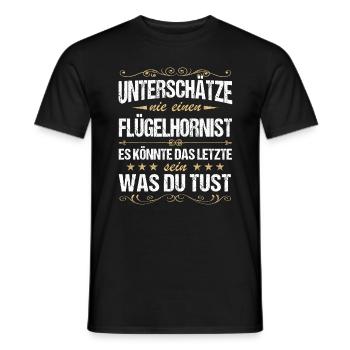 Flügelhornist Flügelhorn Horn Instrument Spruch - Männer T-Shirt - Schwarz - Vorne - AI Model Male 178 light (178cm)