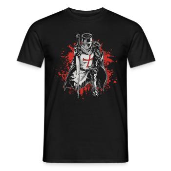 Croisés Templiers Deus Vult Templiers Templiers - T-shirt homme - noir - Devant - AI Model Male 178 light (178cm)