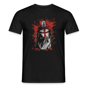 Croisés Templiers Deus Vult Templiers Templiers - T-shirt homme - noir - Devant - AI Model Male 178 light (178cm)