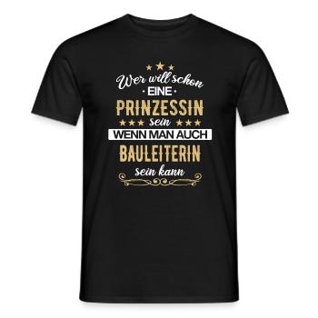 Bauleiter Bauleiterin Bauarbeiter Beruf Spruch - Männer T-Shirt - Schwarz - Vorne - AI Model Male 178 light (178cm)