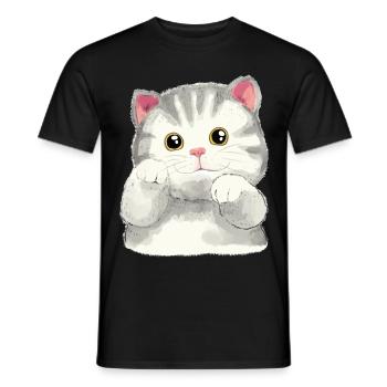 Chats Enfants Animaux Mignon Chat Bébé Miaoul - T-shirt homme - noir - Devant - AI Model Male 178 light (178cm)