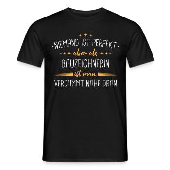 Bauzeichnerin Konstruktionszeichnerin Beruf Spruch - Männer T-Shirt - Schwarz - Vorne - AI Model Male 178 light (178cm)