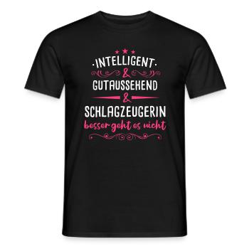 Schlagzeug Schlagzeuger Drummer Instrument Spruch - Männer T-Shirt - Schwarz - Vorne - AI Model Male 178 light (178cm)
