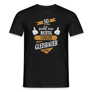 Gleisbauer Gleisbau Eisenbahn Gleise Beruf Spruch - Männer T-Shirt - Schwarz - Vorne - AI Model Male 178 light (178cm)