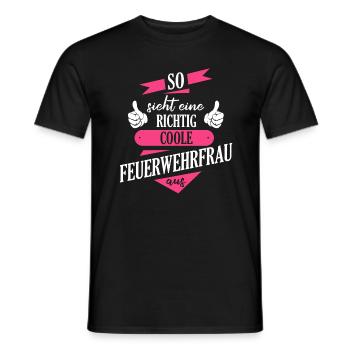 Feuerwehrfrau Feuerwehr Notruf 112 Beruf Spruch - Männer T-Shirt - Schwarz - Vorne - AI Model Male 178 light (178cm)