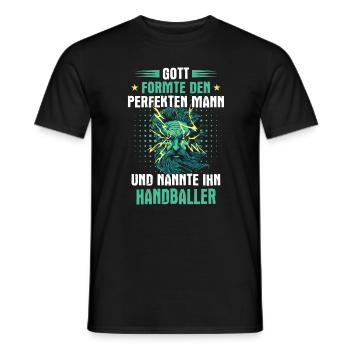 Handball Handballer Handballspieler Spruch - Männer T-Shirt - Schwarz - Vorne - AI Model Male 178 light (178cm)
