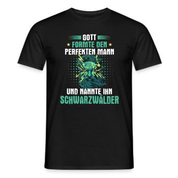 Schwarzwald Schwarzwälder Heimat Spruch - Männer T-Shirt - Schwarz - Vorne - AI Model Male 178 light (178cm)