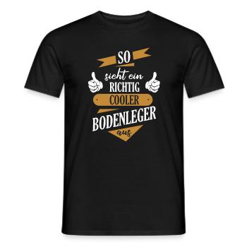 Bodenleger Parkettleger Spruch - Männer T-Shirt - Schwarz - Vorne - AI Model Male 178 light (178cm)